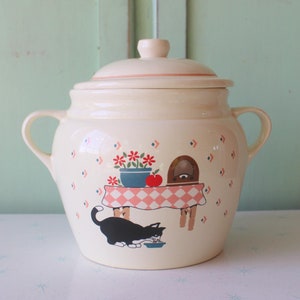 Figura de tarro de gato vintage... cocina. artículos para el hogar. tarro de galletas. retro. hogar vintage. kitsch. hogar de los 80. hogar vintage. amante de los gatos. gatito. gatito