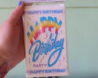 1980s  Birthday Party Invitations with Envelopes - NOS - Lot of 8