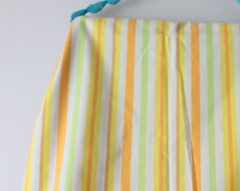 1970s Striped Double Flat Sheet: Retro Bedding