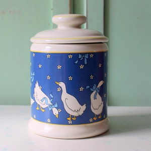 Vintage 1980s Duck Cookie Jar: Ceramic Kitchen Storage
