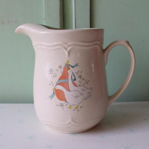 1980s Ceramic Duck Pitcher Vase - Kitsch Cottage Decor