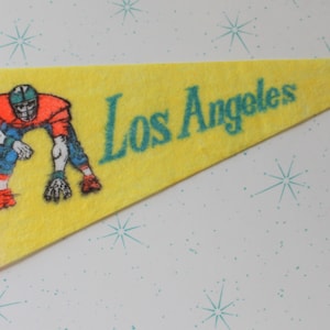 NOS 60s Vintage Los Angeles Football Pennant: Retro Sports Decor
