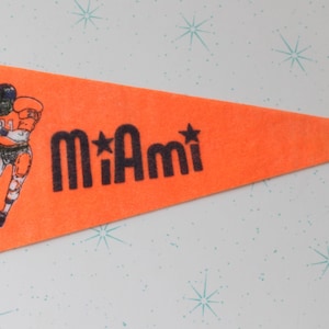 NOS 1960s Vintage MIAMI Florida Pennant Flag...university. college. retro. state. vintage pennant. home decor. football. sports pennant. NFL