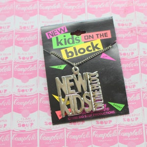 Vintage 1990s New Kids On The Block Halskette - NKOTB Metallanhänger
