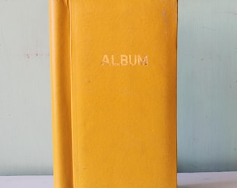 Gult vinylfotoalbum från 1970-talet: Retro bilderbok