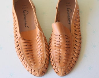 Leather Loafer Sandals: Women's Size 9.5, Boho Oxfords