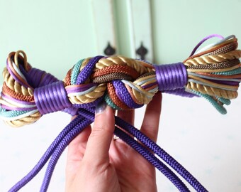 1980s Braided Rope Belt: Retro Blue Purple Glam, Medium - Etsy display picture 2
