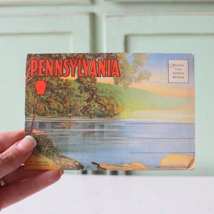 Cartoline vintage della PENNSYLVANIA....lettere. retrò. arte. Home decor. kitsch. novità. stato. casa retrò. spiaggia. carte d'epoca. stazionario