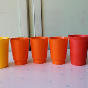 Vintage Colorful Plastic Cups Set: 1970s Picnic Home Decor