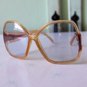 Vintage 70s Oversized Sunglasses: French Designer Mod Style