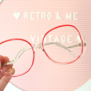 Vintage 1970s Red Frame Eyeglasses: Groovy Mod Style (Frames Only)