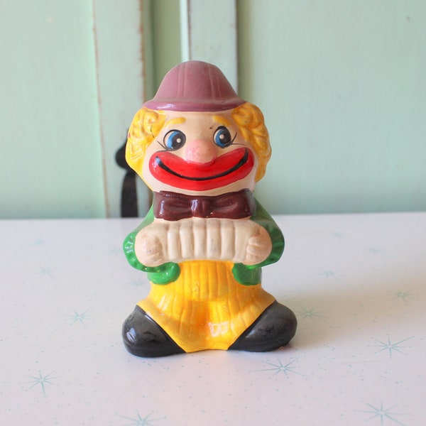 Vintage RETRO CLOWN Bank...clown bank. ceramic clown. vintage doll. retro toys. collectible. circus. clown. cute. kids. children. gift