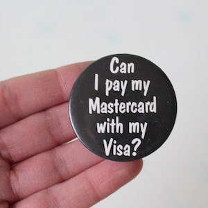 May include: A black button with white text that reads "Can I pay my Mastercard with my Visa?"