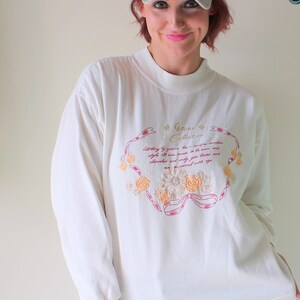 1980s Vintage Gitano Sweatshirt: Floral Embroidered Cotton Top