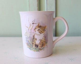 猫の陶器製 マグカップ ヴィンテージ 1980年代 猫マグカップ：日本製、猫好きへのギフト