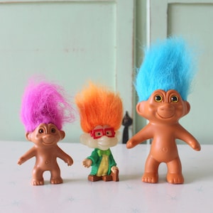 Vintage TROLLS Doll Set: 1980s-90s Kitsch Toys