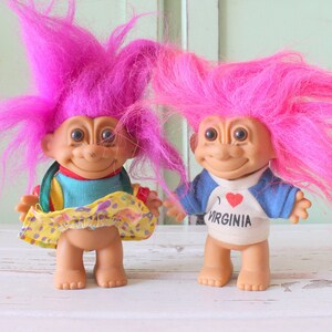 Vintage TROLLS Doll Set...doll. Collectible. Troll. 1980s. 1990s