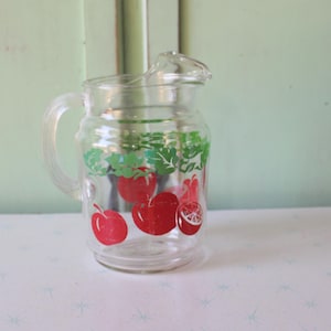 Vintage Obst-Print Glaskrug: Retro Küche Serviergeschirr