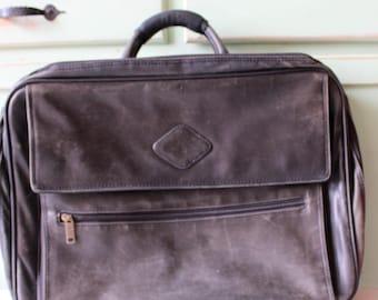 Vintage 1970er Jahre Leder Reisekoffer: Unisex Handgepäck