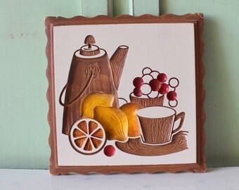 1970s Retro Fruit Wall Art: Kitsch Kitchen Decor