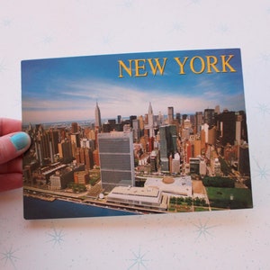 Cartolina d'epoca NEW YORK. Lettere. Retro. America. Arte. Arredamento per la casa. Kitsch. Novità. Stato. Casa retrò. Grande Mela. Biglietti d'epoca. Cancelleria