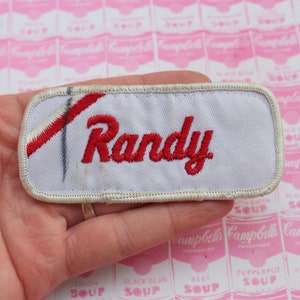 Vintage 1970s 80s RANDY Name Patch...gift. costume. 70s 80s accessories. hipster. father. dad. grandpa. mechanic. custodian.worker. letter R