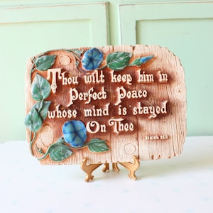1970s Vintage Scripture Bible Verse Wall Art.......garden. kitchen. kitsch. home. decor. retro housewares. wall hanging. artsy. 70s home
