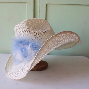 Vintage 1980s Mexican Cowboy Hat with Feather: Festival Costume