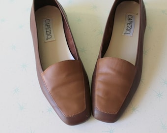 Vintage Capezio Brown Leather Flats, Size 9