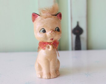 Vintage Japans kattenbeeldje: retro kitsch decor (2 x 3")