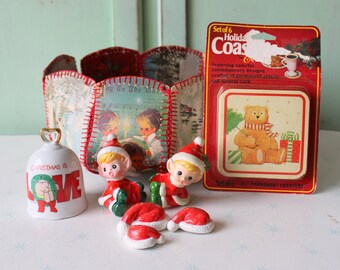 Vintage Christmas Ornament Lot: 1960s Holiday Decor