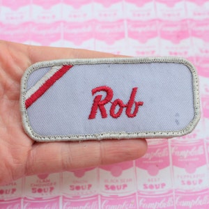 Vintage 1970s 80s ROB Name Patch...gift. costume. 70s 80s accessories. hipster.  father. dad. grandpa. mechanic. custodian. worker. letter R