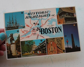 Boston Massachusetts Postcard: Historic Highlights