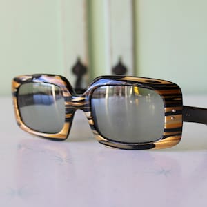 Vintage 70s Sunglasses: Tinted Lens, Mod Style, Made in France