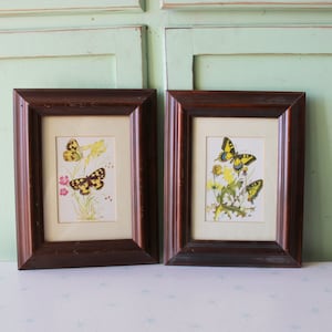 Vintage 1970s Butterfly Art Print Set: Mid-Century Home Decor (8x10)