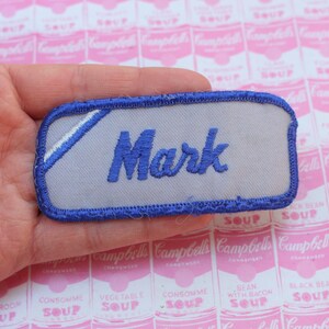Vintage 1970s 80s MARK Name Patch...costume. 70s 80s accessories. hipster. father. dad. grandpa. mechanic. custodian. worker.letter M
