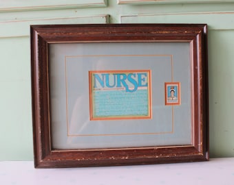 1970s 80s Vintage Mid Century Nurse Wooden Art Wall Hanging....retro. kitsch. home decor. unique. kawaii. doctor. gift for nurse. wood decor