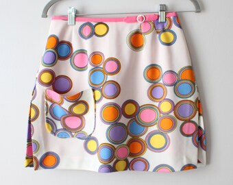 1960s Mod Mini Skirt: Retro Polka Dot XS/S