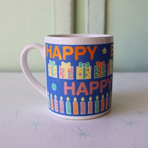 Vintage Happy Birthday Coffee Mug: Kitsch Retro Decor