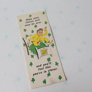 Carte de voeux de rétablissement rétro vintage des années 1960 des années 1970... médecin. drôle. neuf ancien stock. objet de collection. fantaisie. cartes de vœux mod vintage rétro