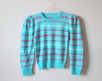 Blue sweater with hearts Clearance