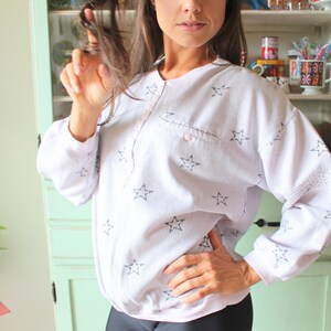 Vintage Star Sweatshirt: 1980s-90s Pink Workout Top