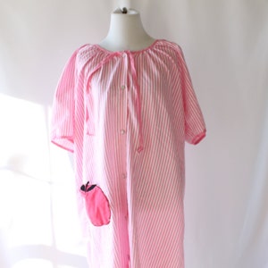 1980s Striped Apple Print Dress: Boho Tent Sundress (L-XL)
