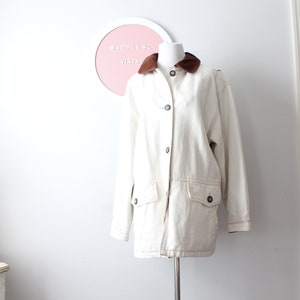 Vintage 90s Tan Cotton Hipster Coat: Unisex Medium/Large