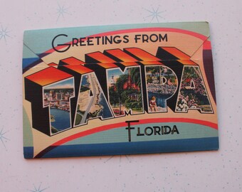 Tampa Florida Postcard Album: Retro Kitsch Home Decor