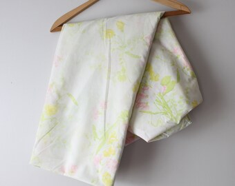 Sábana floral vintage de los años 70: ropa de cama retro pastel para cama matrimonial
