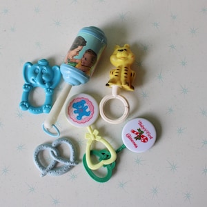 Vintage Baby Rattle Toy Set: 1950s-60s Collectible Kitsch