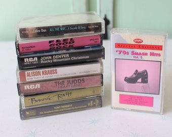 Vintage Set Lot Cassette The Judds Celine Dion Bonnie Raitt Alison Krauss John Denver Soundtrack Stereo Cassette Tape Music Country Lot of 8