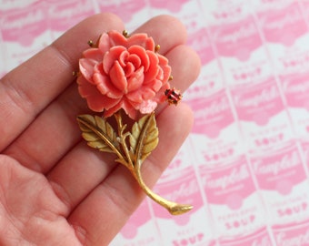 Pink & Yellow Floral Brooch Vintage 1950-1960’s - Women\'s Accessory 1960s Flower Brooch - Etsy main image 3