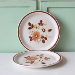 Vintage Flower Garden Plates Set: Retro Ceramic Kitchen Decor